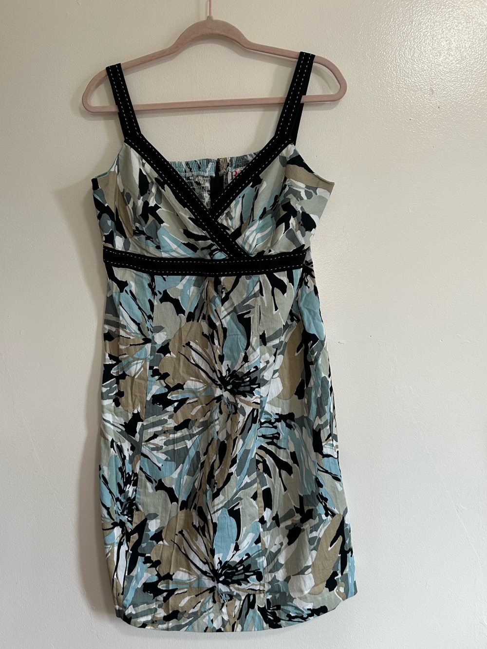 Vintage R&K Y2K Sleeveless Dress, Abstract Floral Print